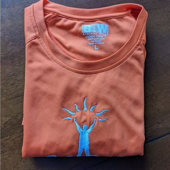 BAW Athletic Wear Cool Tek Soul Grown Tee Shirt - Orange - Large - Picture 5 of 5